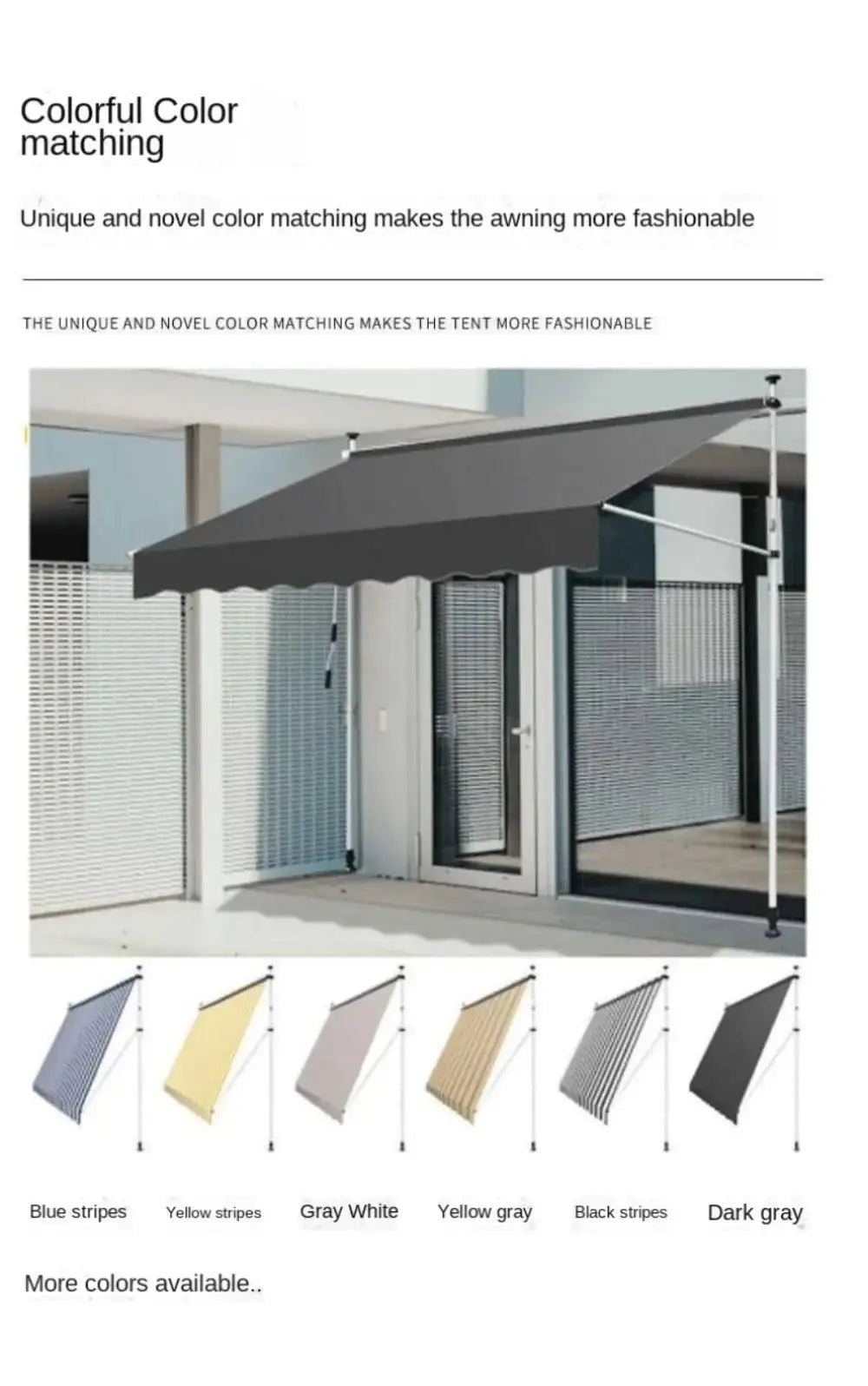Awnings Rain and Snow Resistant UV Resistant Folding and Telescopic Canopy Tent Outdoor Garden Balcony Roof Courtyard Sunshade - Lootquake