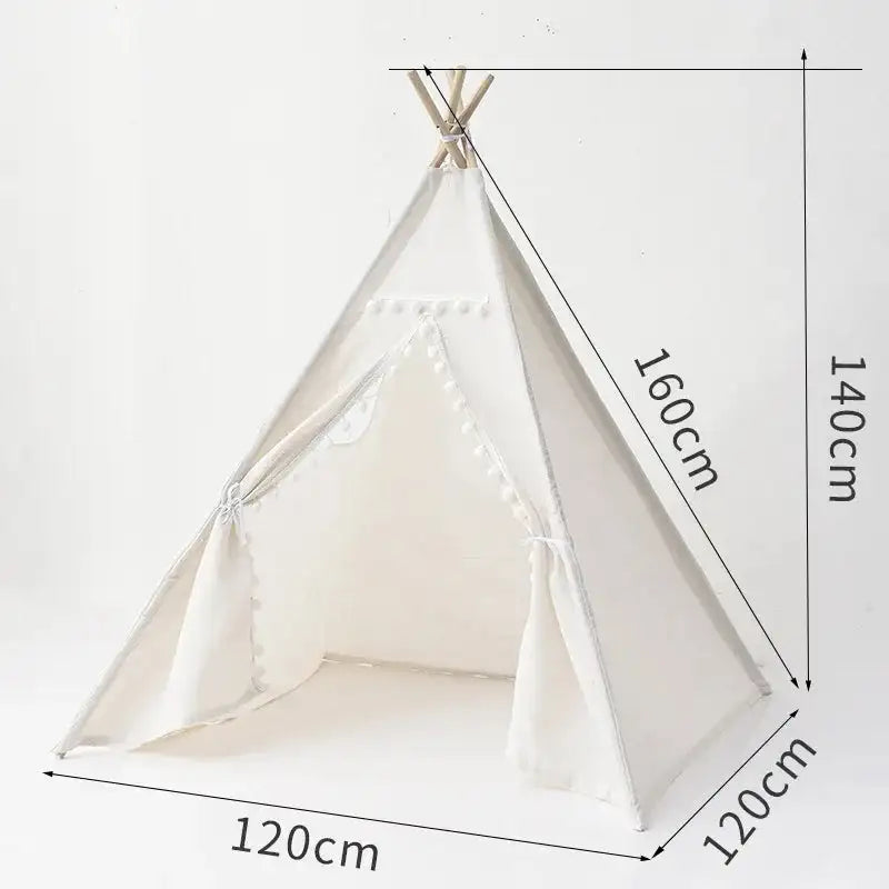 Portable Teepee Tent Large Play House for Children Tents Kids Canvas Indian Play Tent Wigwam Child Tipi Room Decoration - Lootquake
