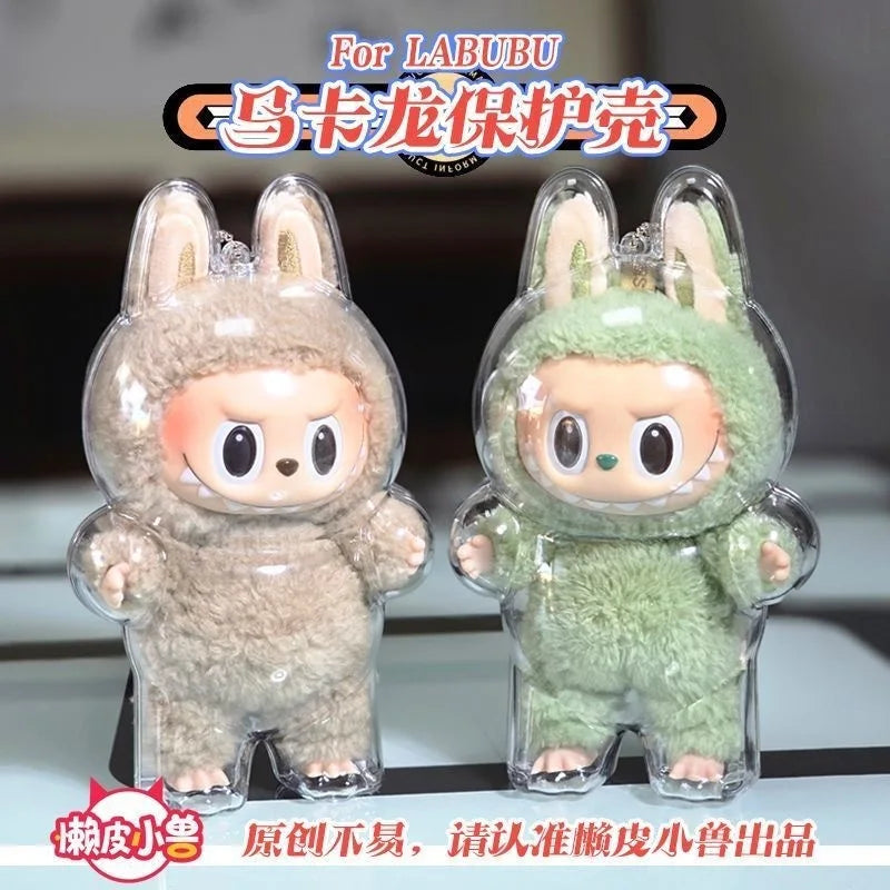 Coque de protection transparente LABUBU V1 V2, macaron debout, housse de protection anti-poussière, étui de protection pour poupée labubu