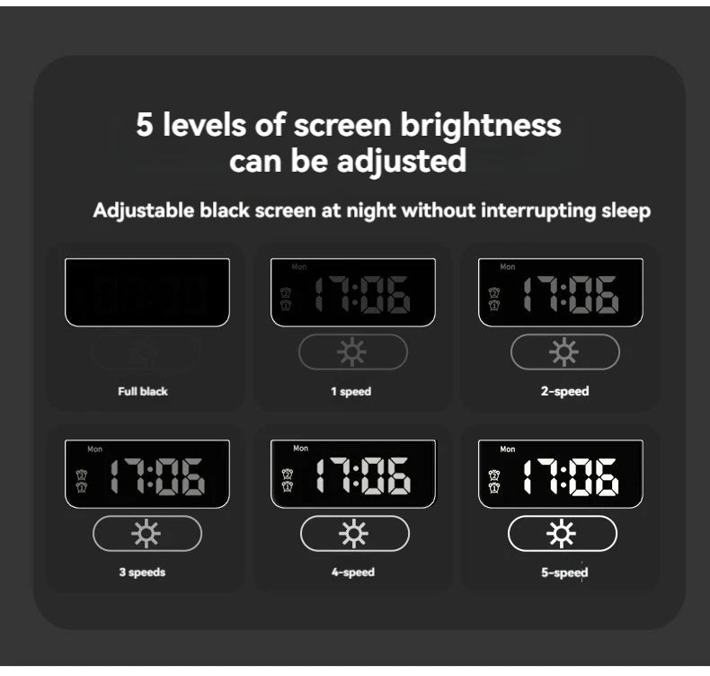 Altavoz Bluetooth portátil con carga inalámbrica, luz ambiental, reloj, función de alarma, altavoz doble, carga USB