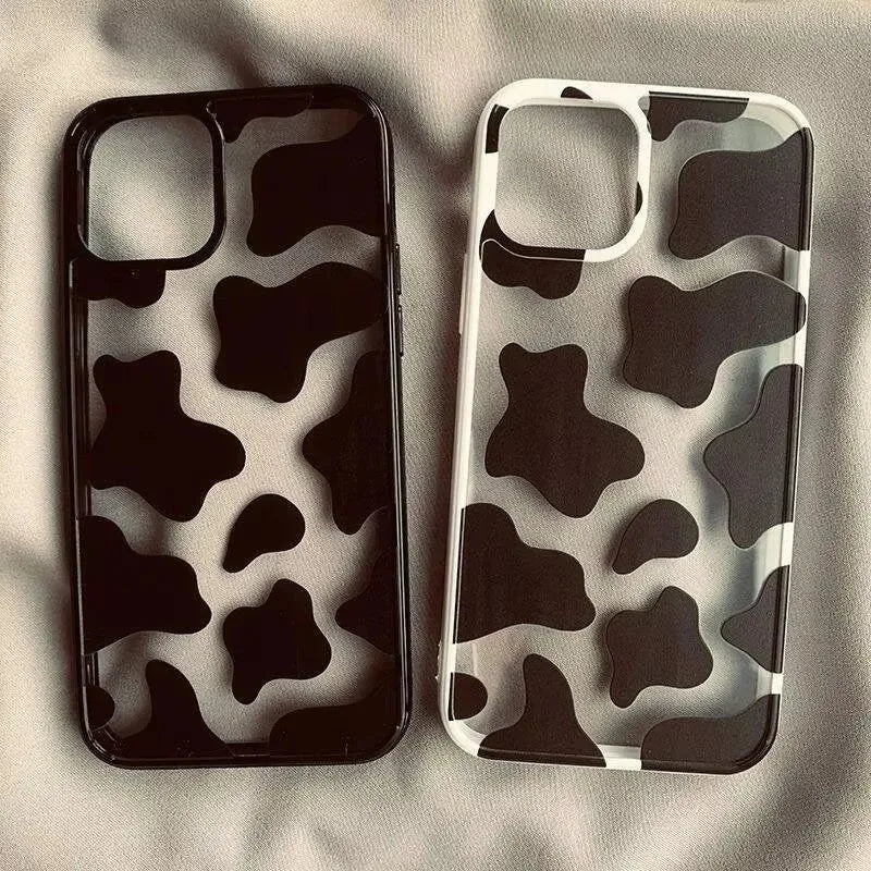 Bonita funda de silicona para teléfono con estampado de vaca