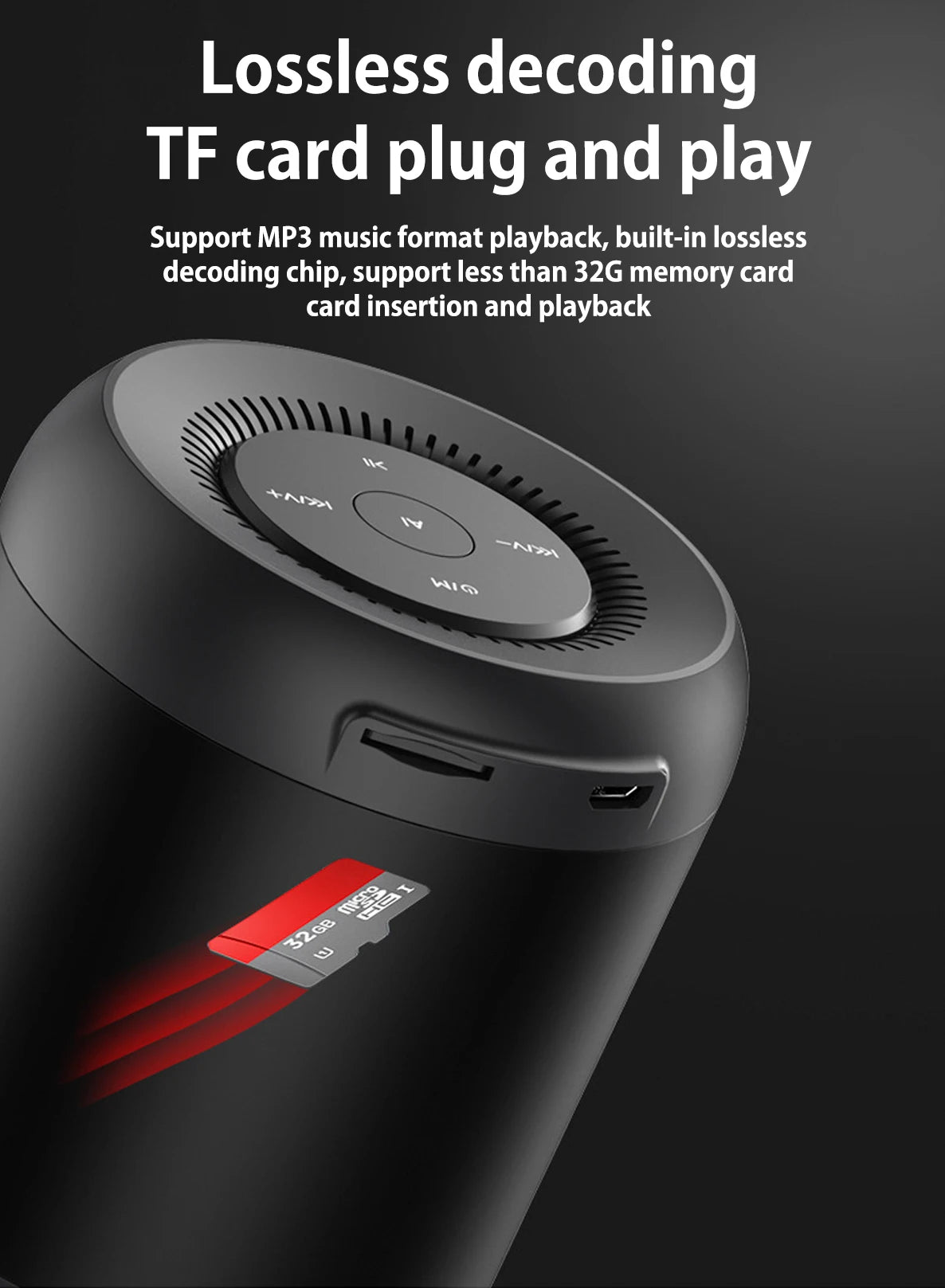 Enceinte Bluetooth sans fil, commande vocale artificielle intelligente, carte d'insertion, petit audio, téléphone portable, ordinateur de bureau