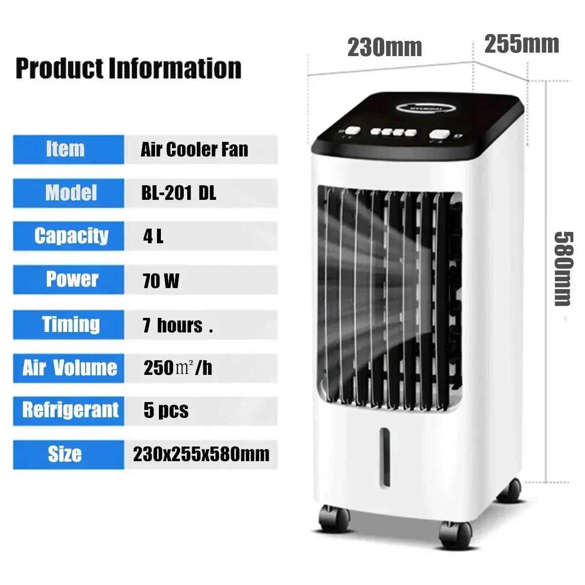 Climatiseur portable 70 W, ventilateur, humidificateur, refroidisseur, 220 V, ventilateur de refroidissement temporisé, humidificateur + cadeau