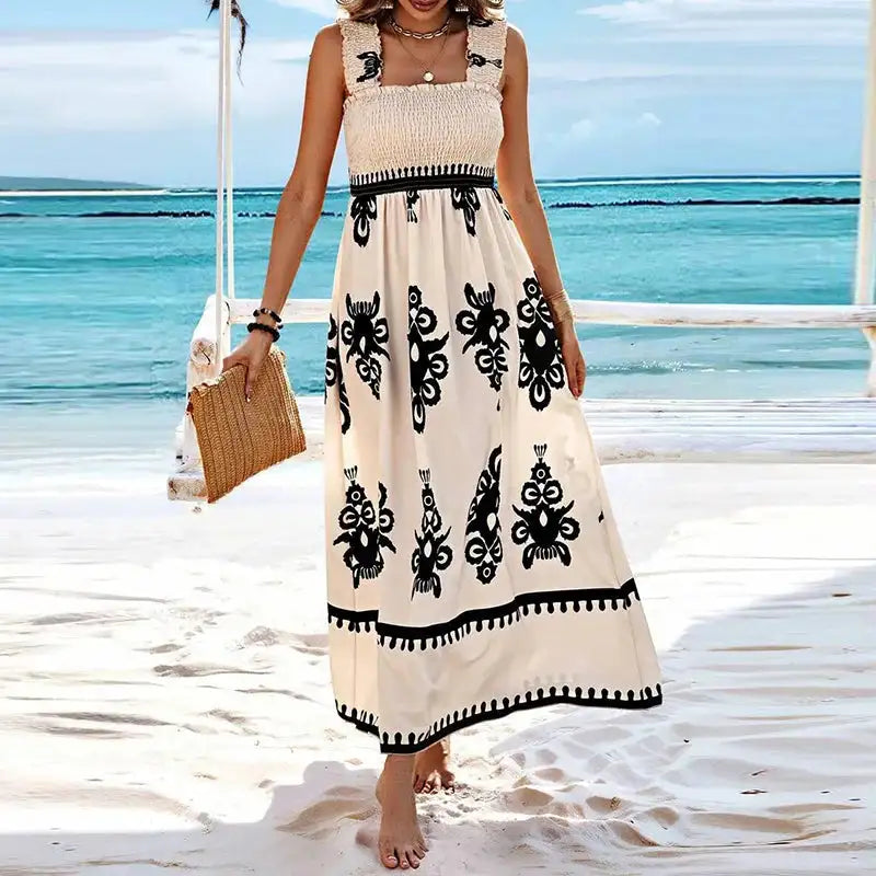 Summer Holiday Dress Women Casual Sleeveless A-Line Party Long Dress Boho Casual Sleeveless Party Dress 2024 - Lootquake