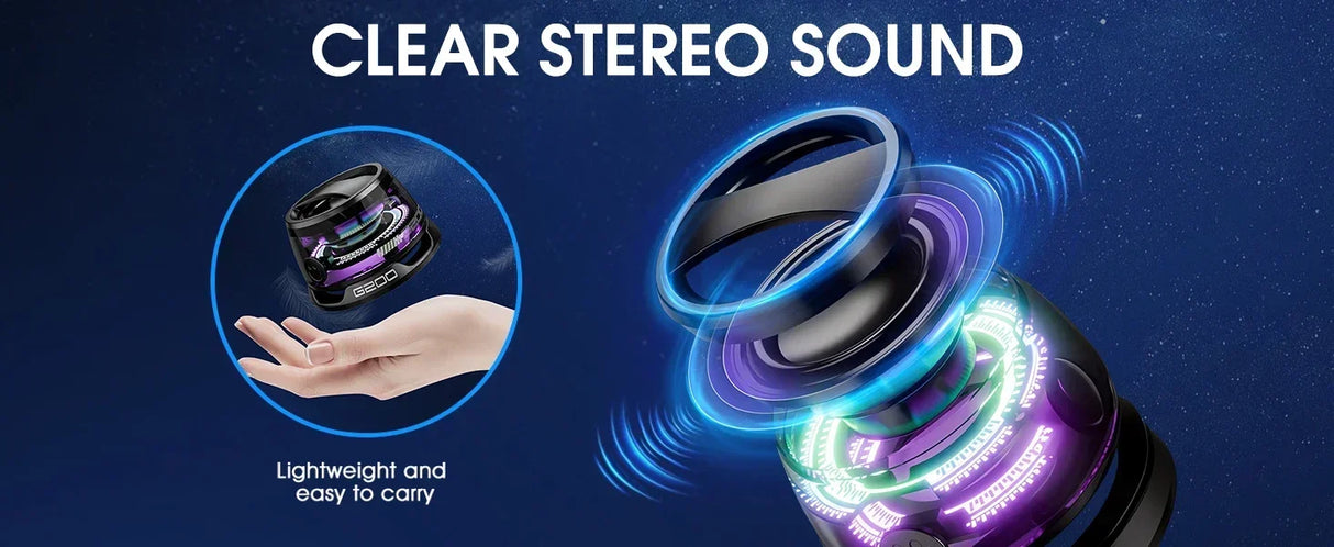 Minialtavoz Bluetooth portátil G200 con iluminación RGB, altavoz magnético BT5.3, minicaja de sonido, 7 horas de reproducción, soporte para teléfono, novedad de 2025