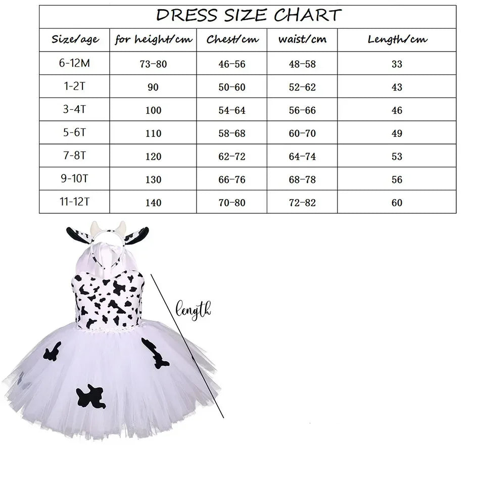 Halloween Animal Cosplay Costume for Children Forest Theme Cows Tiger Giraffe Leopard Zebra Tutu Dresses Performance Dance Sets