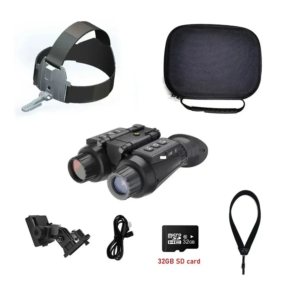 Jumelles NV8300 ultra-légères HD 36 MP 3D, zoom numérique 8X, 300 m, 7 niveaux de vision nocturne infrarouge, pour la chasse