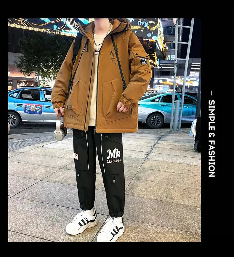 2023 Winter Thicken Fleece Hooded Jackets Mens Waterproof Warm Coats Windbreaker Outwear Males Outdoor - Lootquake