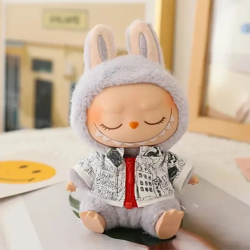 Labubu V1 V2 génération poupée imprimé sweat à capuche décontracté marque de mode cardigan chapeau de pêcheur vêtements de travail cadeau d'anniversaire