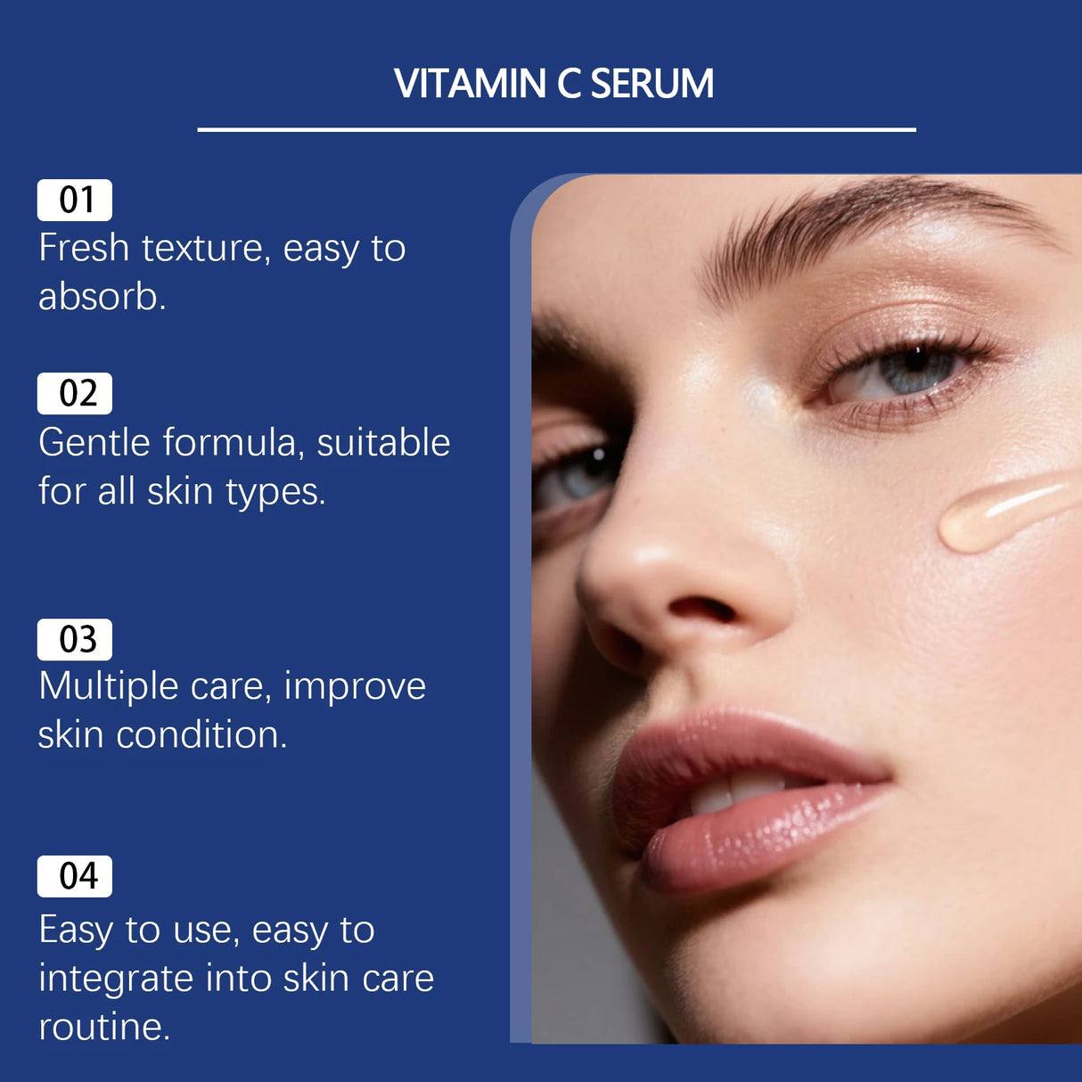Vitamin C Face Serum with Hyaluronic Acid Nicotinamide Brightening Dark Spots Dullness Hydrate Shrink Pores Anti Aging Skincare