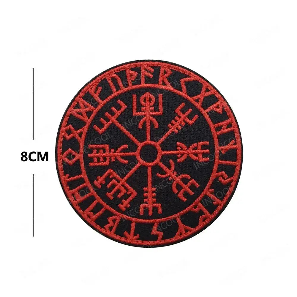 Embroidered Northern Europe Viking Compass Patches Rubber Viking Valknut Norse Runic Odin God Runes Glow In Dark - Lootquake