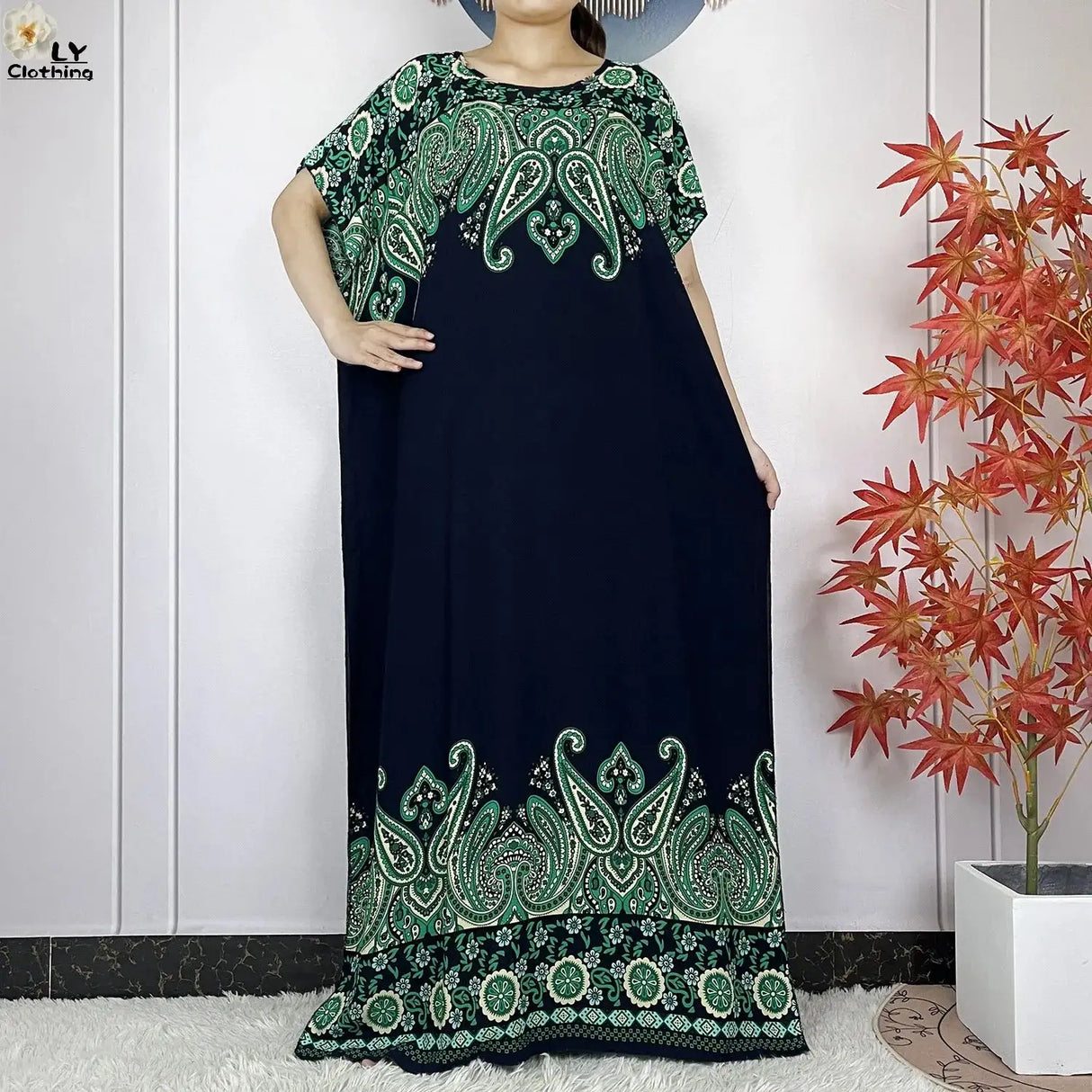 2024 Latest Muslim Sets Women Clothing Cotton Floral Loose Dashiki Long Dress African Abaya Dubai Traditional Islamic Clothing - Lootquake