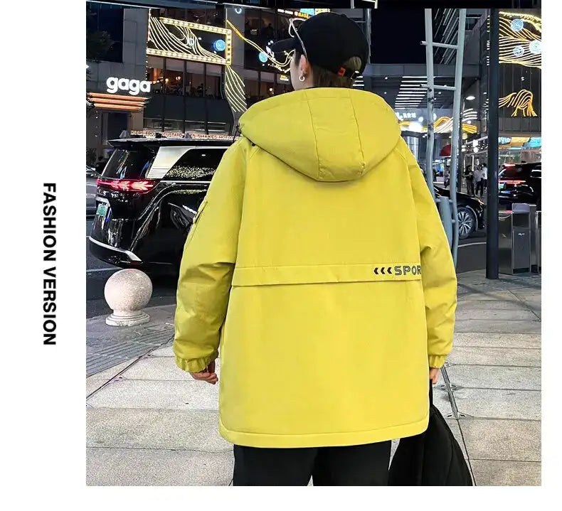 2023 Winter Thicken Fleece Hooded Jackets Mens Waterproof Warm Coats Windbreaker Outwear Males Outdoor - Lootquake