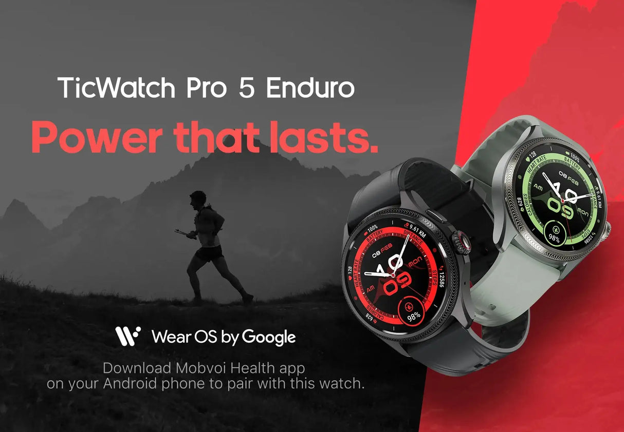 TicWatch Pro 5 Enduro Wear OS Smartwatch for Men 90Hrs Battery 110+ Workout Modes 7/24 Heart Rate Compass and Android Compatible - Lootquake