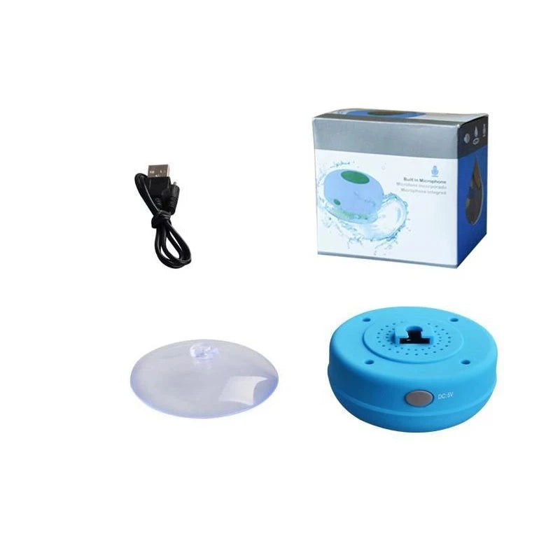 Mini altavoz Bluetooth para ducha, subwoofer, impermeable, manos libres, con micrófono y ventosa para baño, piscina, playa, coche y teléfono.