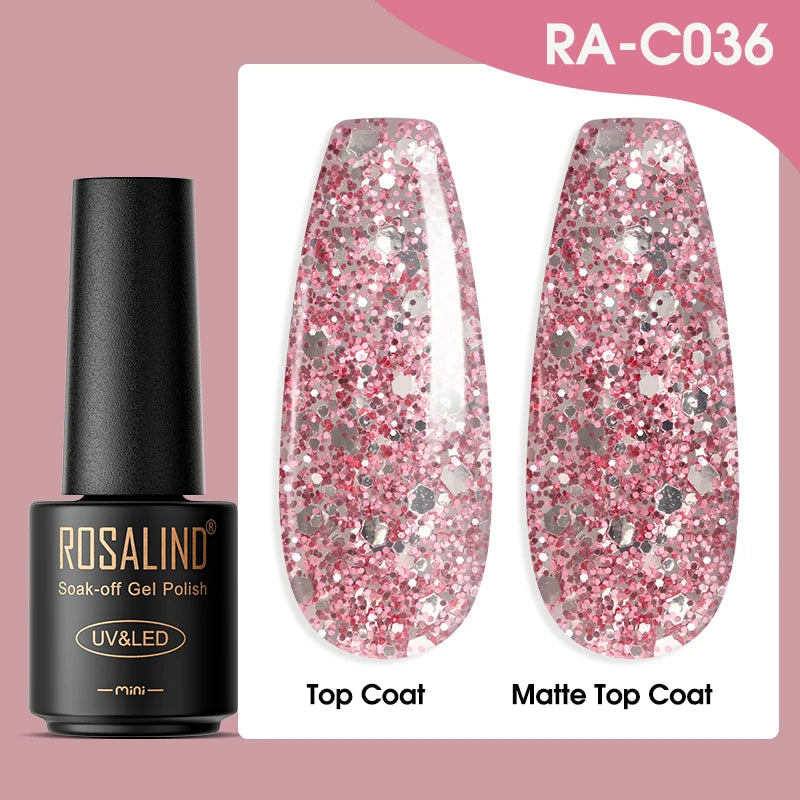 Esmalte de uñas en gel ROSALIND, lámpara para manicura artística con base mate y capa superior, esmalte semipermanente Gellak.