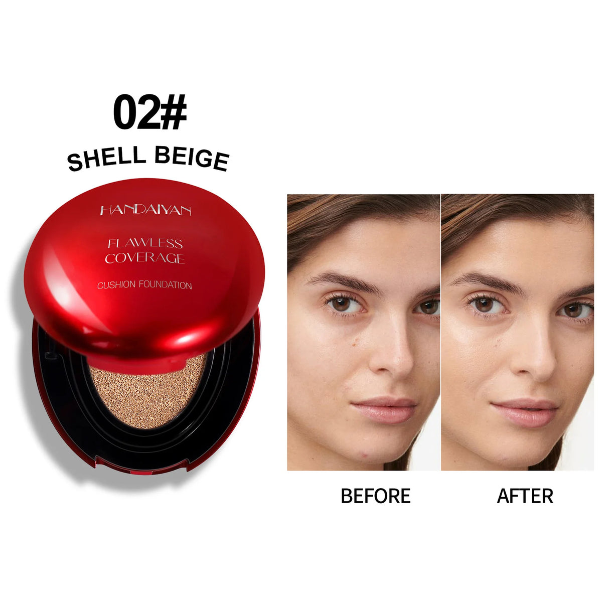 Fond de teint anti-cernes Red Shell Air Cushion Foundation Fond de teint anti-adhésif longue tenue
