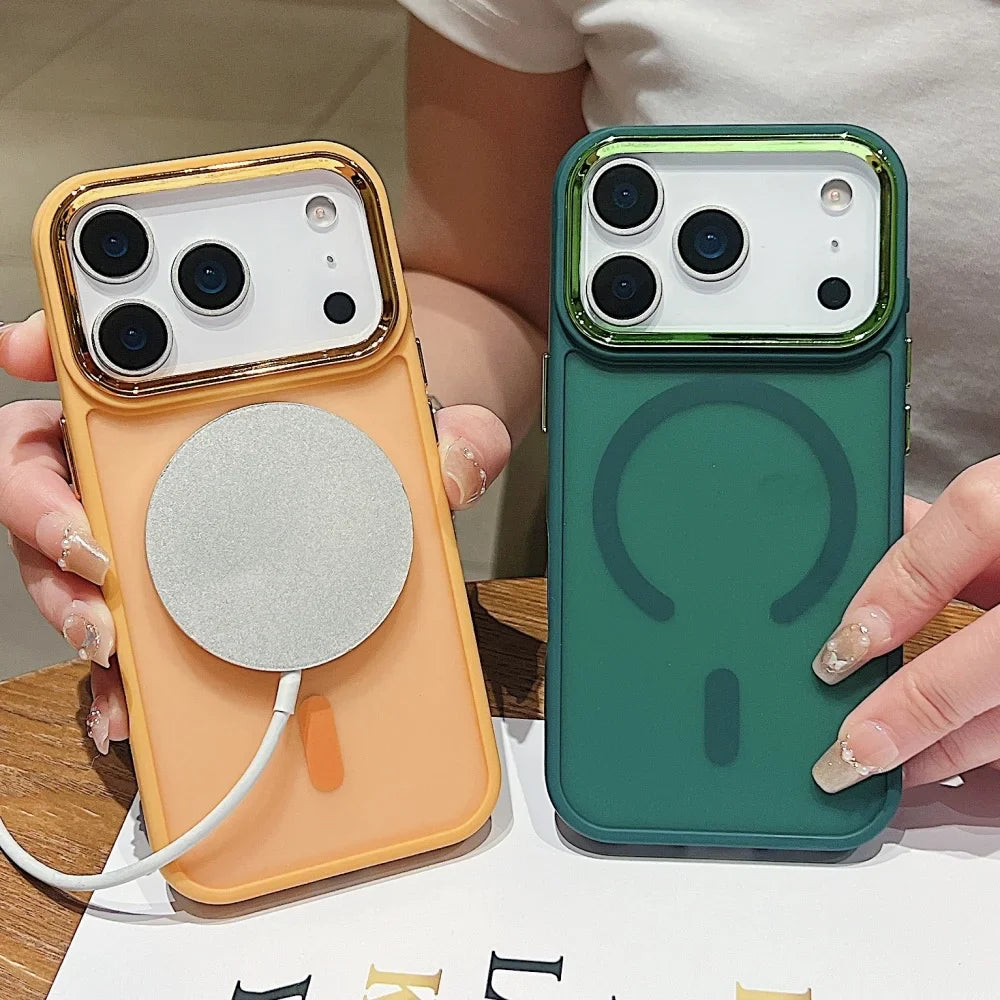 Funda ultrafina transparente para iPhone con carga inalámbrica Magsafe