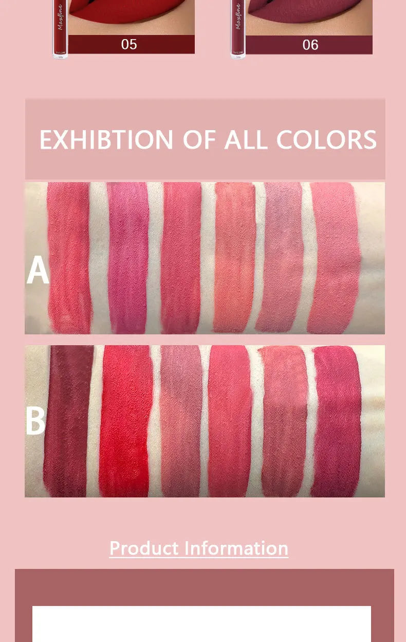 Coffret de 6 rouges à lèvres mats, brillants à lèvres lisses et durables, waterproof et hydratants, coffret cadeau pour les fêtes