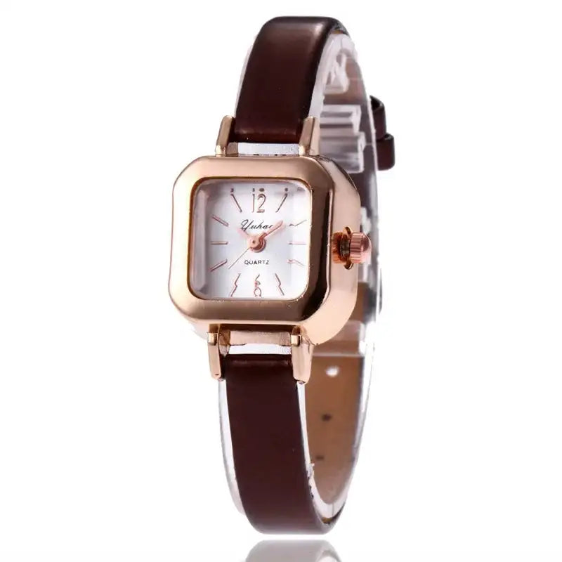 Women Watch Small Square Dial Thin Leather Strap Ladies Wristwatch Elegant Female Watches Casual Relogios Feminino Reloj - Lootquake