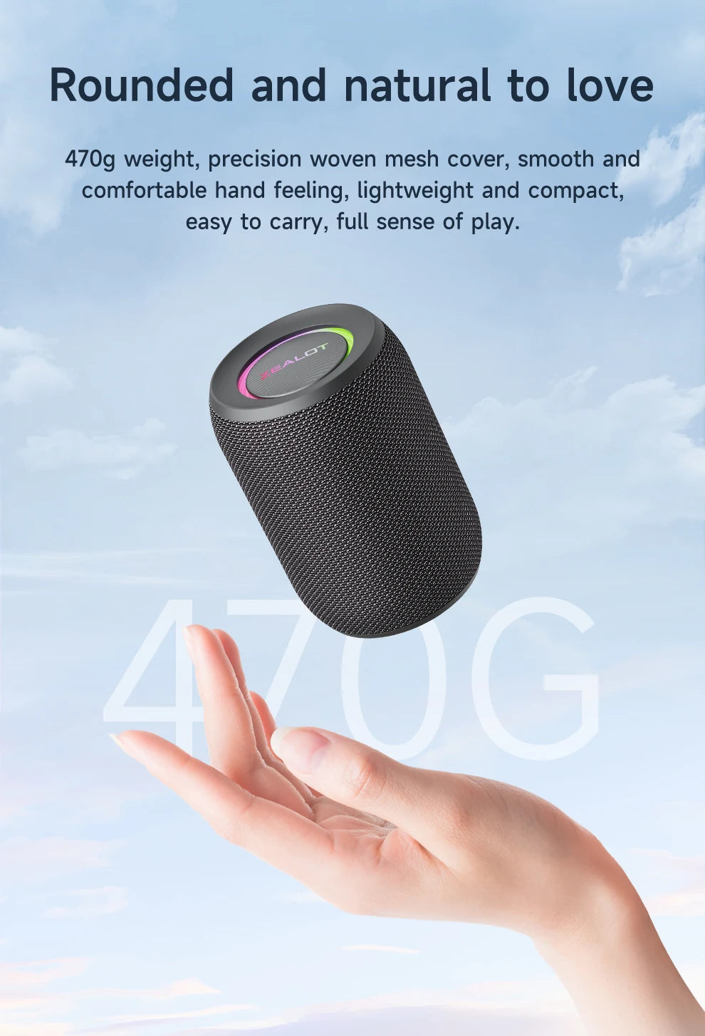 Enceinte Bluetooth puissante Zealot-S32PRO, basses sans fil, éclairage LED, enceintes d'extérieur, caisson de basses, caisson de basses étanche