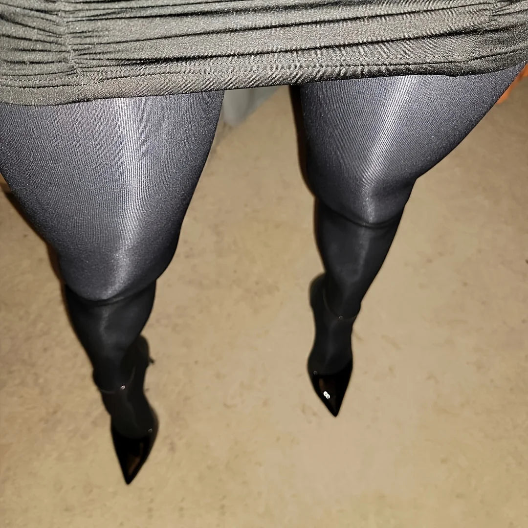 Luxury Oil Gloss Stockings 40 Den Luxury Oil Gloss Thick Pantyhose - Autumn and Winter Sexy Business Formal 1Pair