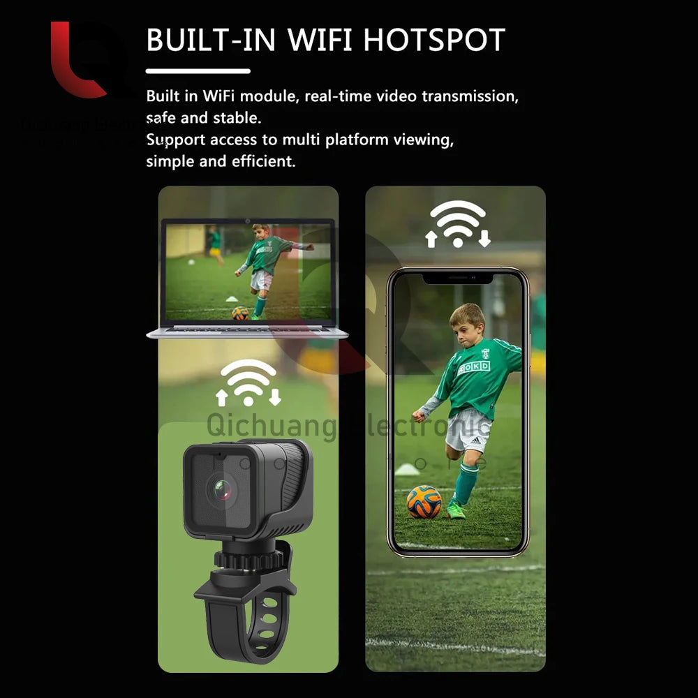 Minicámara deportiva portátil de alta definición 1080P con punto de acceso wifi, impermeable, para motocicletas y bicicletas.