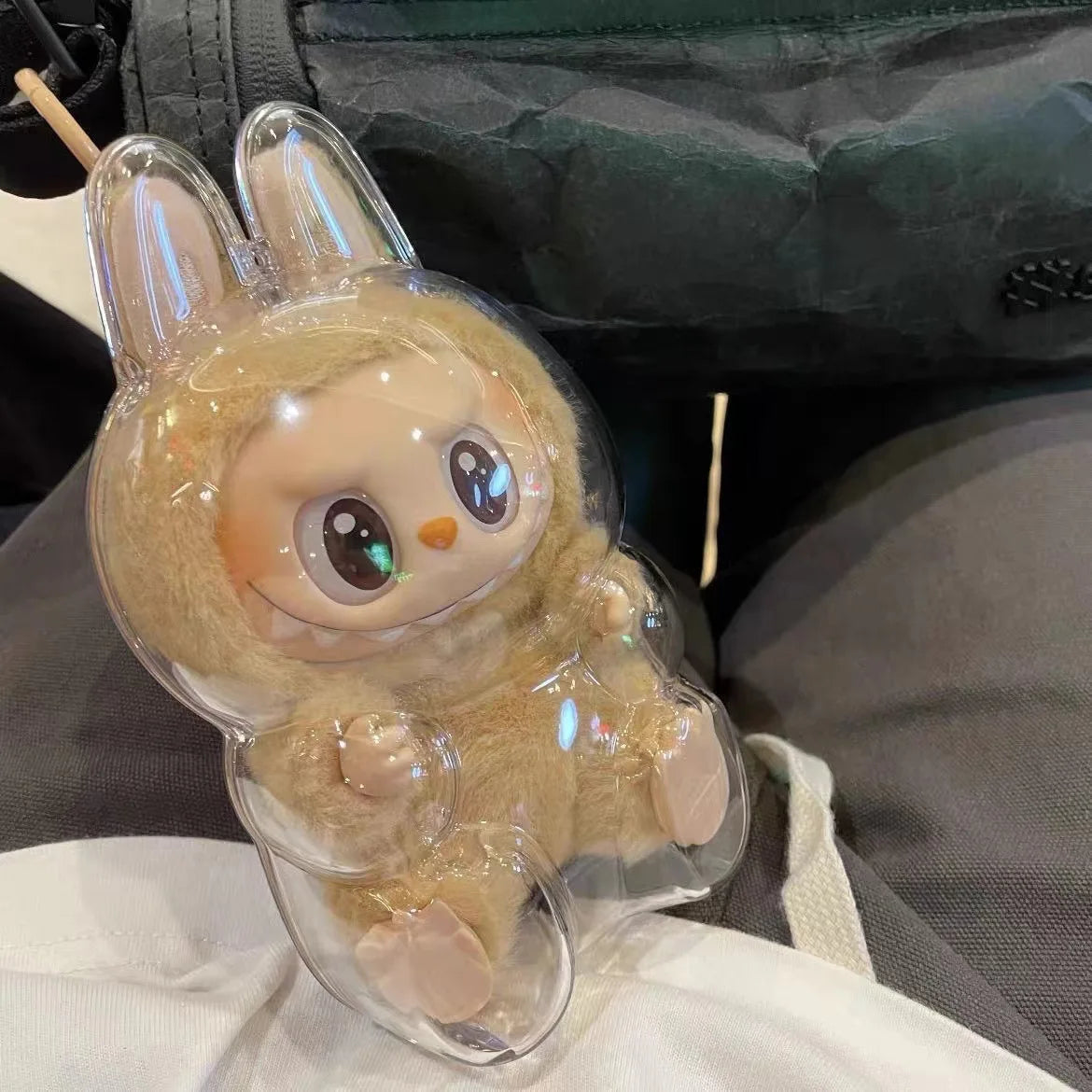 Coque de protection transparente LABUBU V1 V2, macaron debout, housse de protection anti-poussière, étui de protection pour poupée labubu