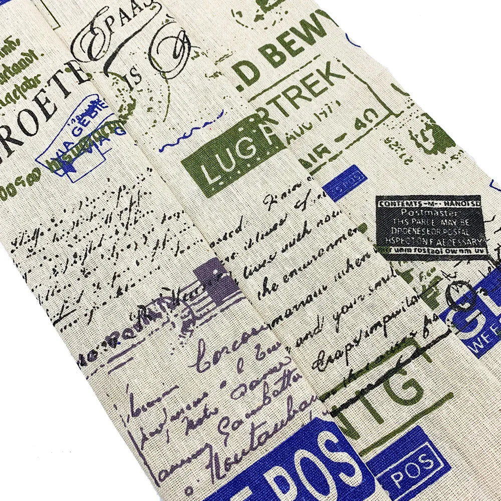 Tela estampada de periódico, tela acolchada de algodón y lino para costura DIY, mantel, cojín, mantel individual, bolsa de almacenamiento, materiales para manualidades