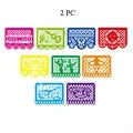 4 PCS Mexican Party Banners, Plastic Papel Picado Mexico Decor, Easter Decor, , Day of The Dead Decoration, 18 Feet Total - Lootquake