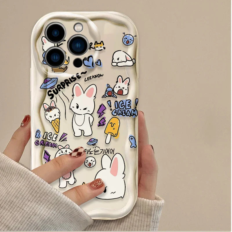 Funda de silicona suave con dibujos de niños para iPhone