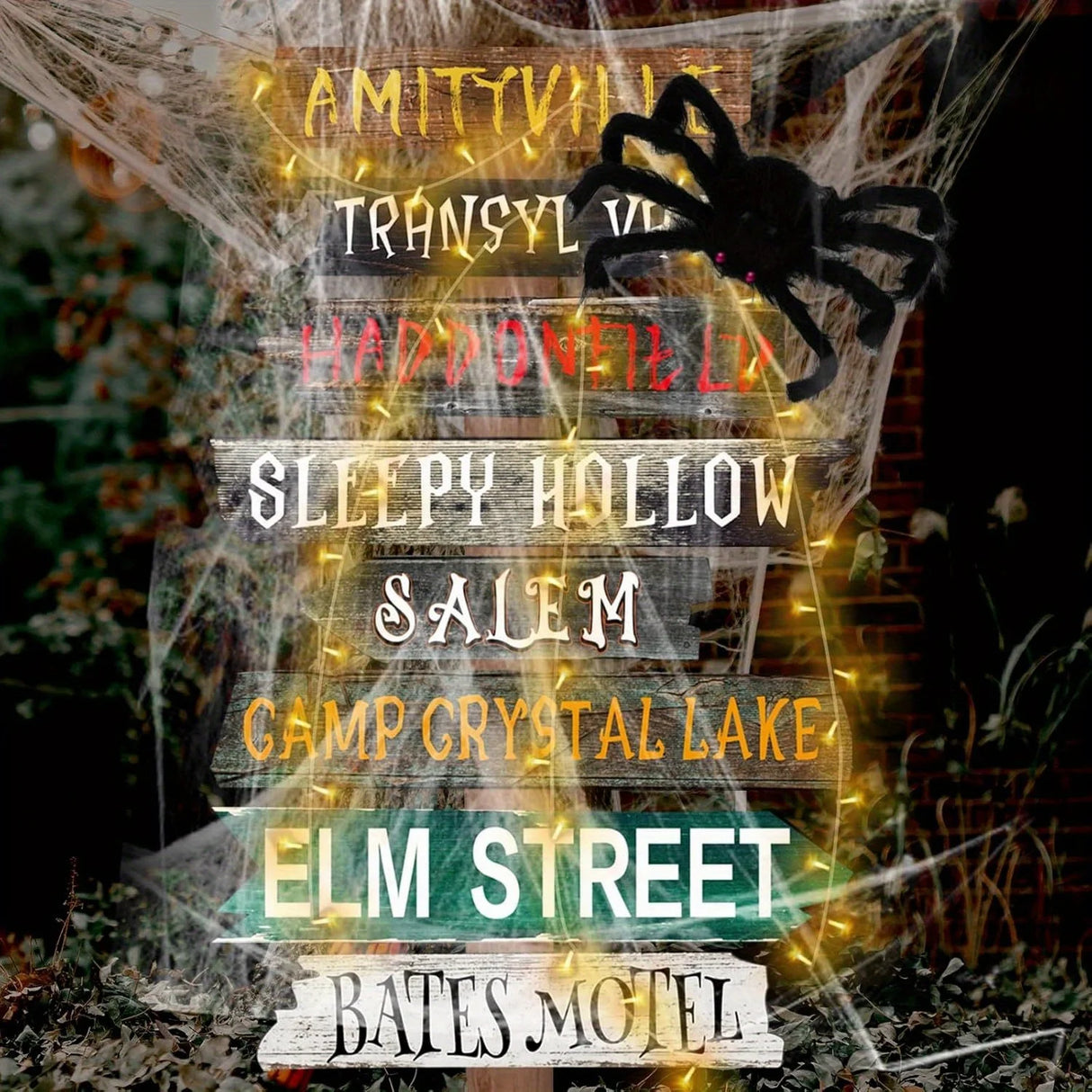 Halloween Decorations Outside Yard Sign Decor Scary Halloween Street Signs Halloween Party Photo Booth Props for Outdoor Hallowe