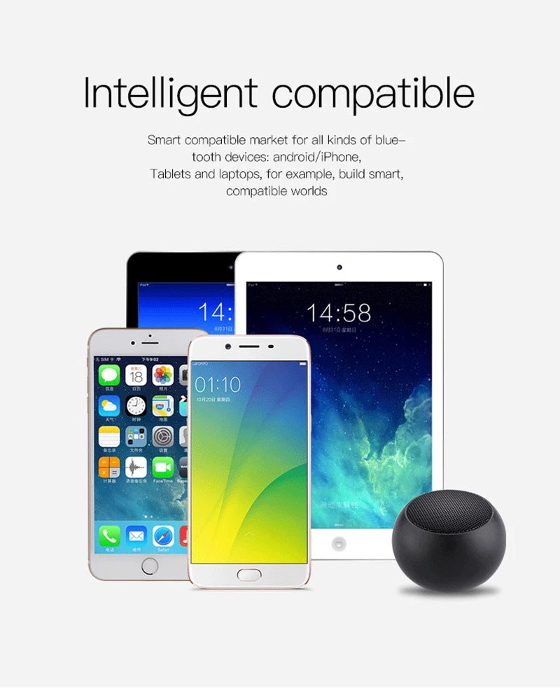 Enceintes Bluetooth sans fil TWS mains libres, haut-parleur portable pour téléphone portable, petit caisson de basses, boîte de son, mini boîte de son en métal