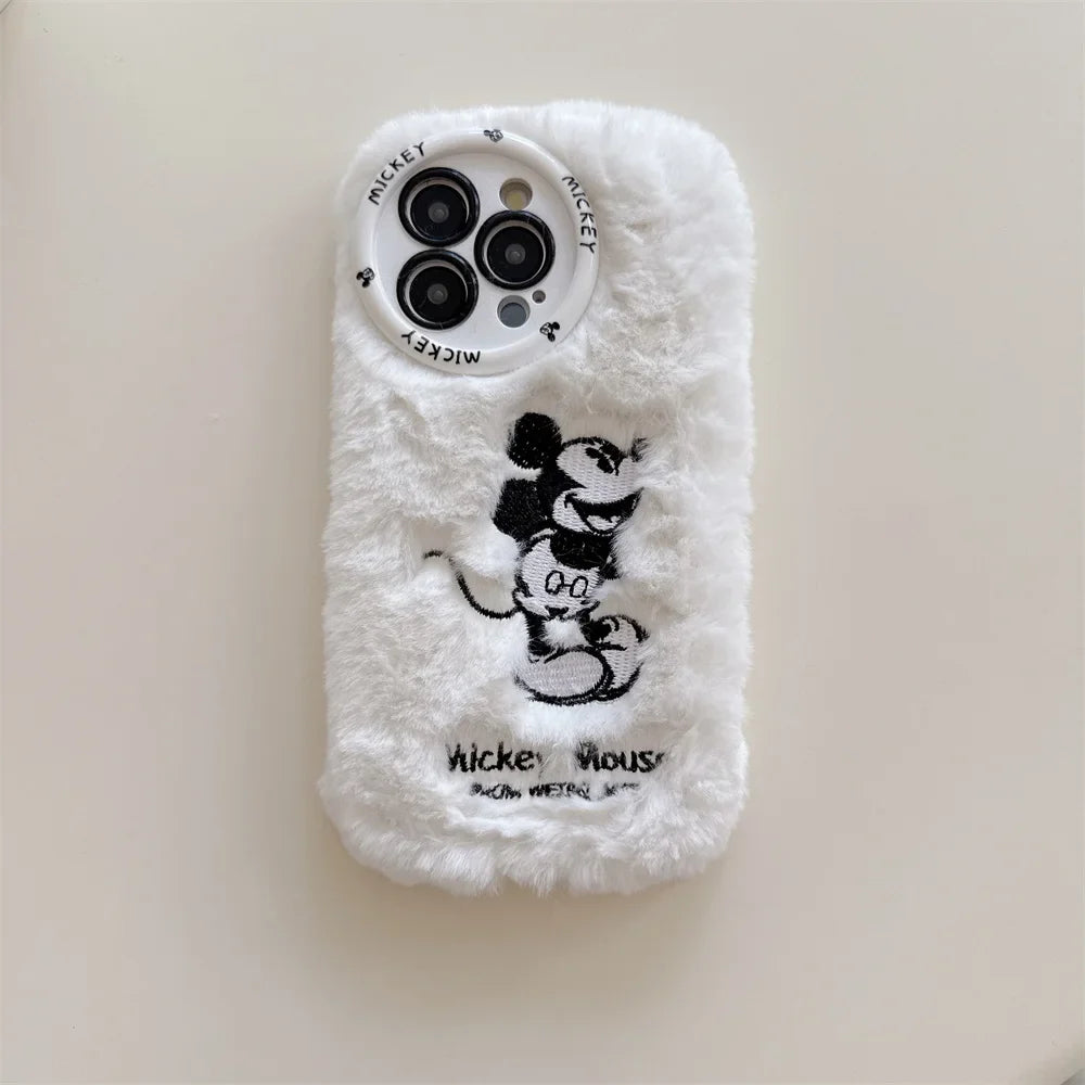 Funda para teléfono de peluche suave 3D de Disney Mickey Senior