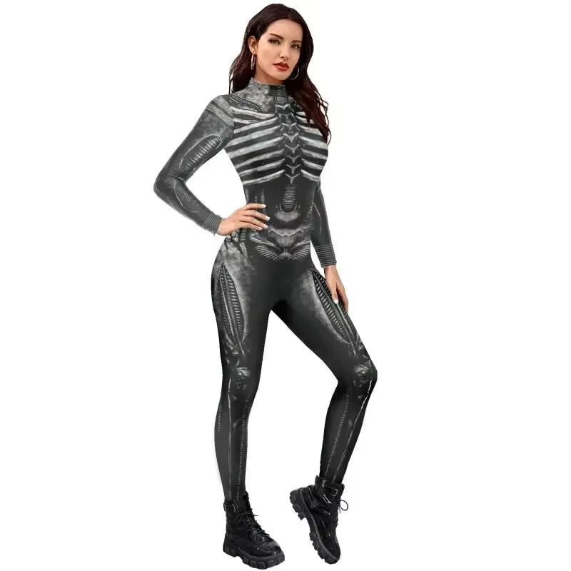 Skeleton Bodysuit High Elastic