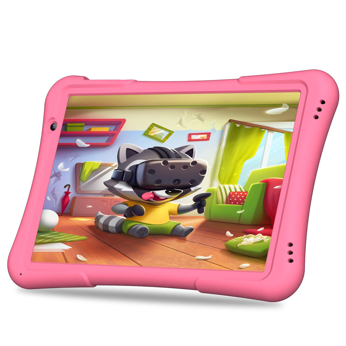 Tablette enfant PRITOM 10 pouces Android 12, 32 Go, Quad-Core, 6000 mAh, grand écran IPS HD, WiFi 6, double caméra, Bluetooth,
