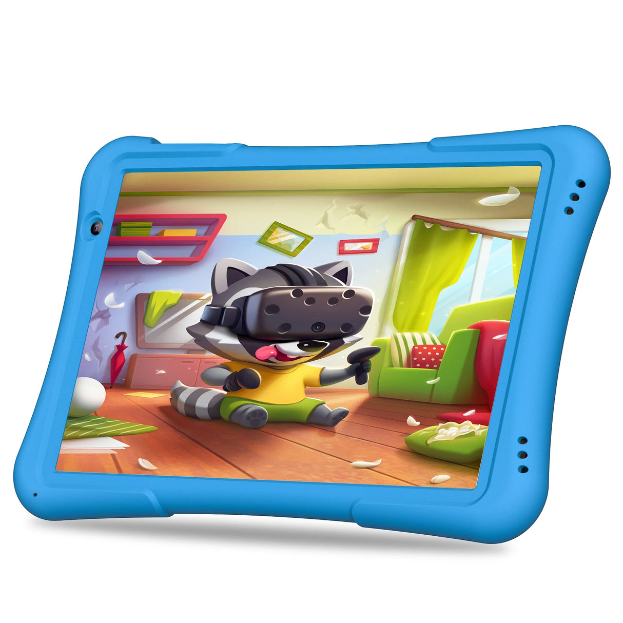Tablette enfant PRITOM 10 pouces Android 12, 32 Go, Quad-Core, 6000 mAh, grand écran IPS HD, WiFi 6, double caméra, Bluetooth,