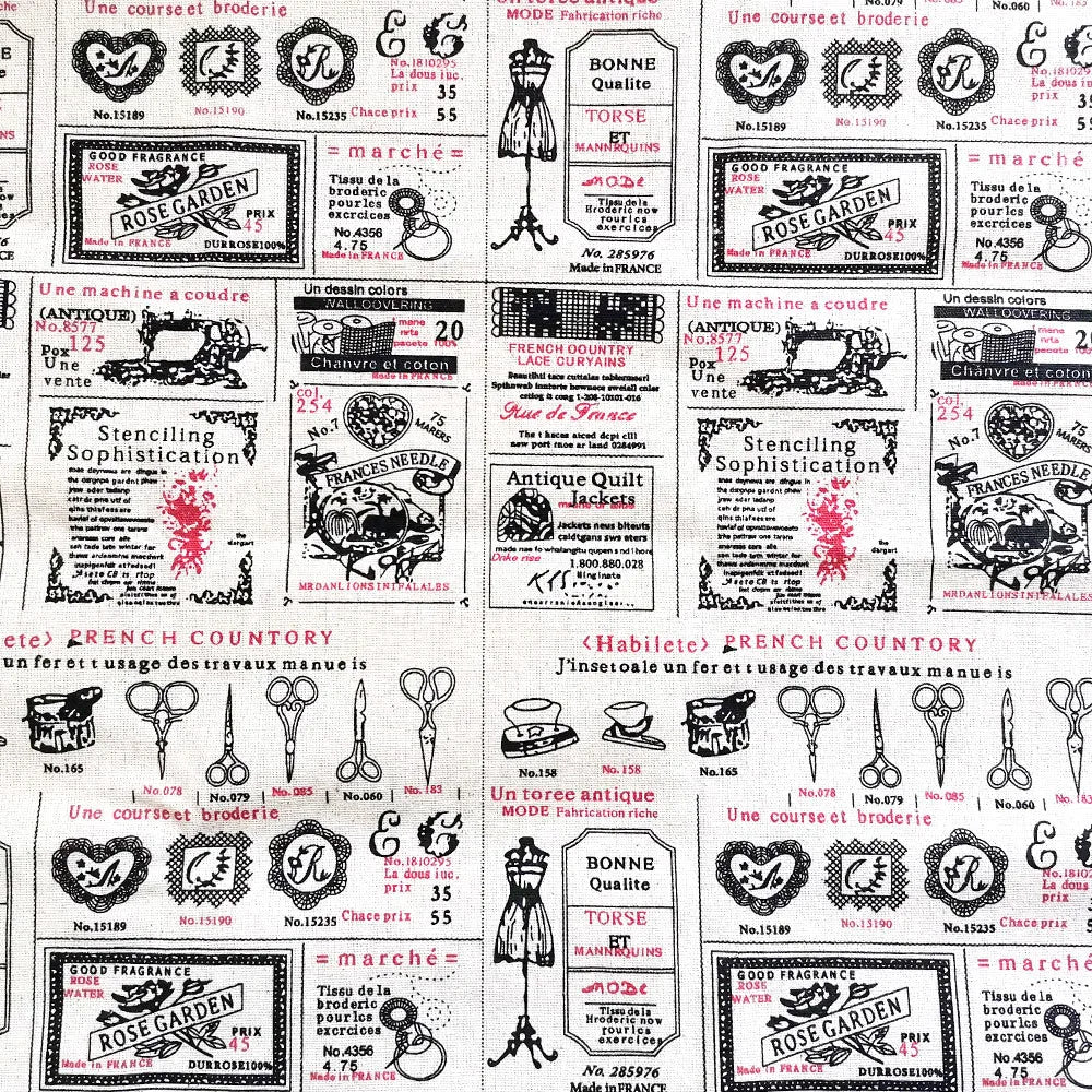 Tela estampada de periódico, tela acolchada de algodón y lino para costura DIY, mantel, cojín, mantel individual, bolsa de almacenamiento, materiales para manualidades