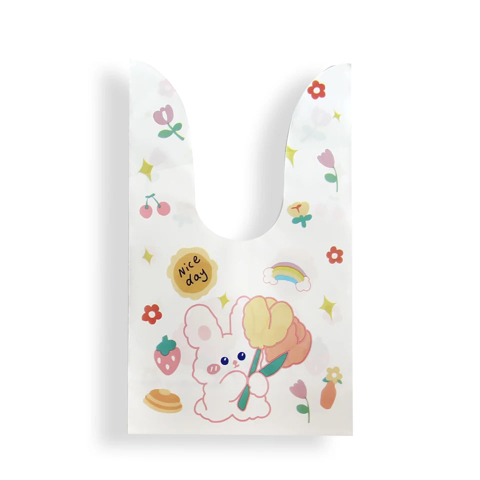 Hot Sale 20 / Batch Cute Rabbit Carrot Ear Biscuit Bag Candy Biscuit Gift Bag Snack Baking Packaging Supplies Easter Decoration - Lootquake