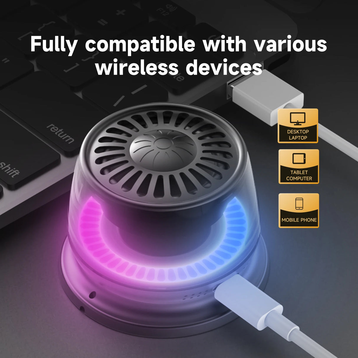 Wireless Bluetooth speaker Gift Magnetic bracket portable High-sound quality TWS interconnected LED color light mini speaker