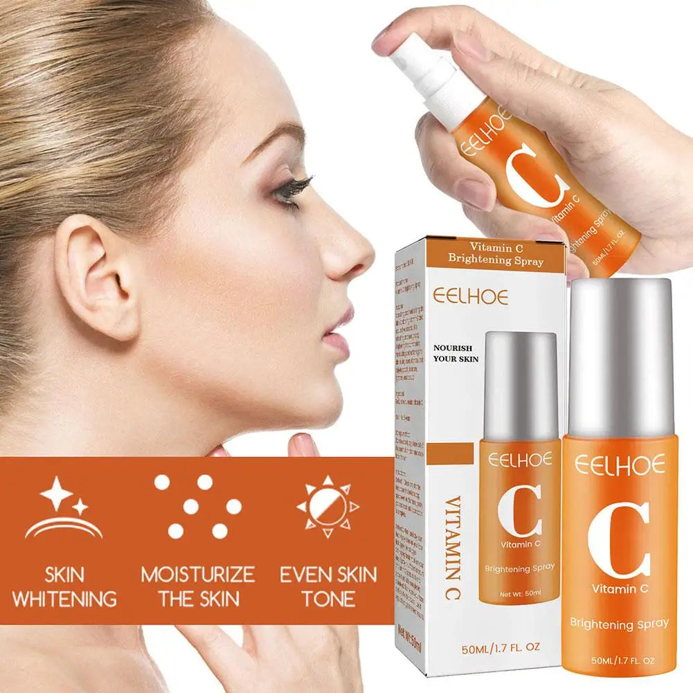Spray facial con vitamina C: blanqueador, iluminador, antiarrugas, nutritivo, alivia el enrojecimiento y humectante. Cuidado facial.
