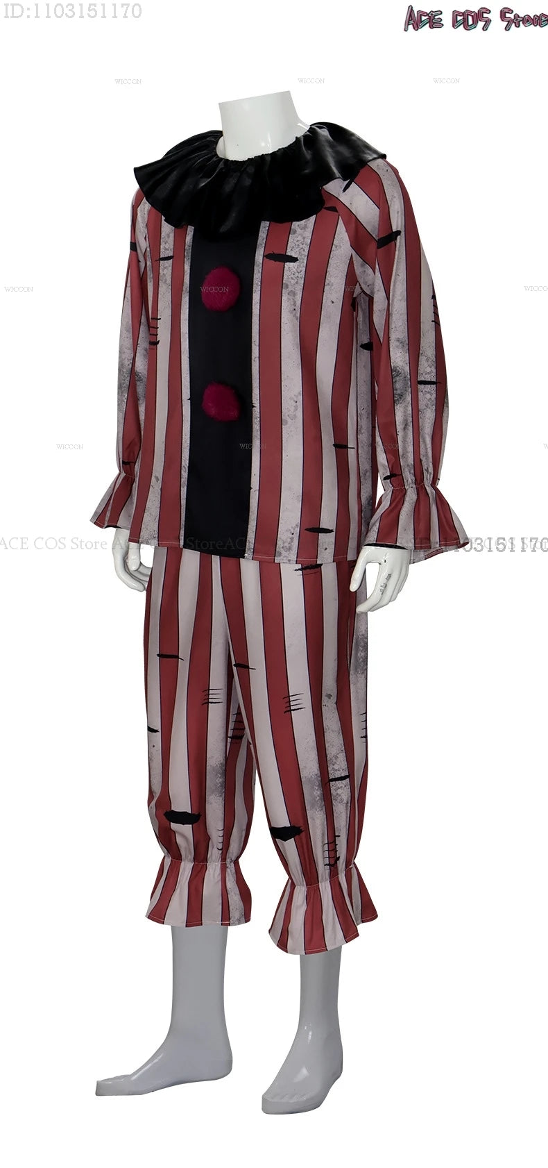 Halloween Horror Scary Clown Nightmere Party Creepy Killer Clown Cosplay Costume Red Wig Party Carnival Women Masquerade Outfit