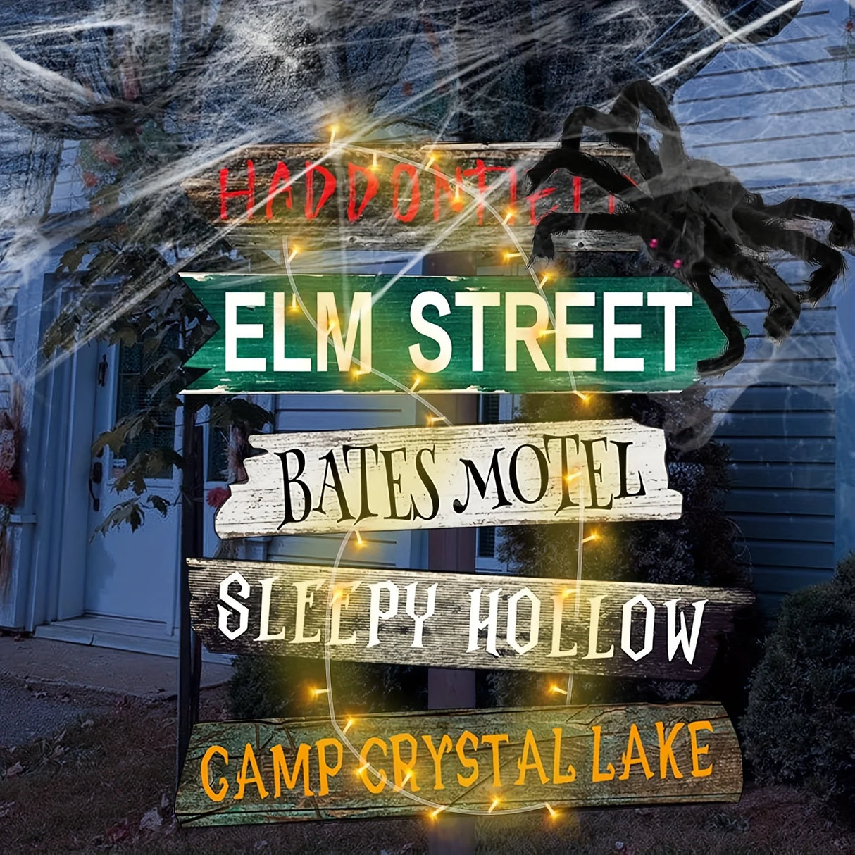 Halloween Decorations Outside Yard Sign Decor Scary Halloween Street Signs Halloween Party Photo Booth Props for Outdoor Hallowe