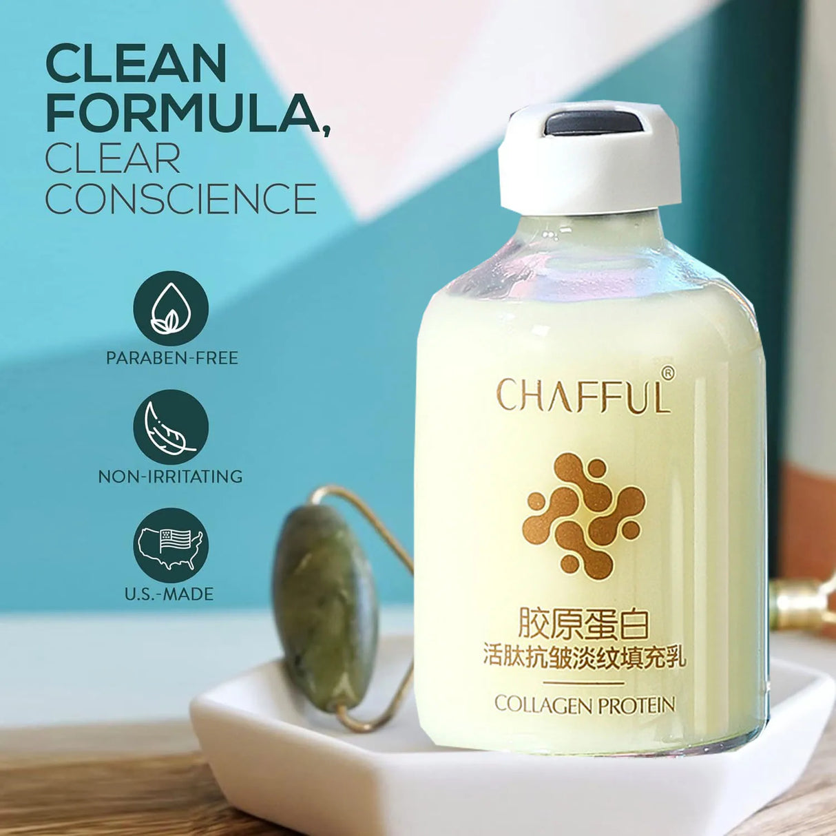 2 sueros faciales de colágeno, esencia líquida reafirmante, hidratante y nutritiva para el cuidado de la piel.