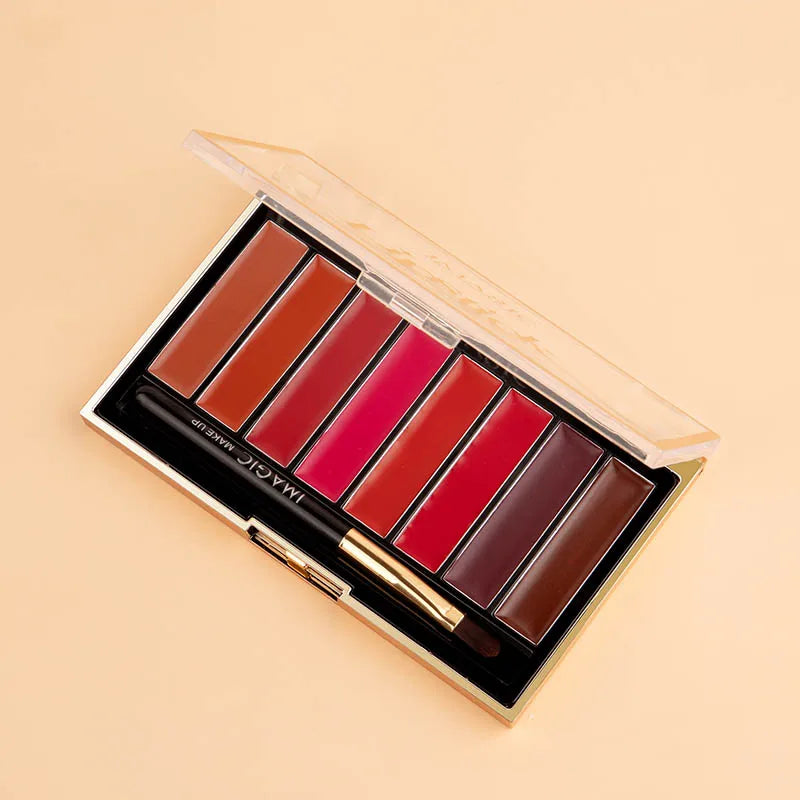 Palette de rouges à lèvres IMAGIC 8 couleurs, hydratant, mat, velours, longue tenue, waterproof, pigments, maquillage des lèvres