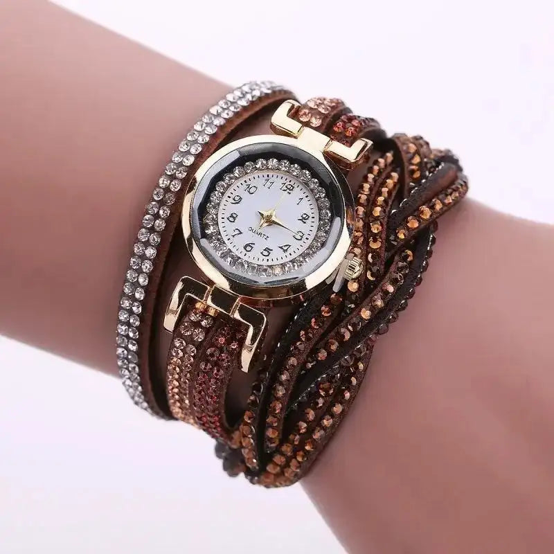 Long Strap Leather Watch Women Casual Rhinestone Dress Watch Ladies Bracelet Wristwatch Clock Relogios Feminino Reloj Mujer 2024 - Lootquake