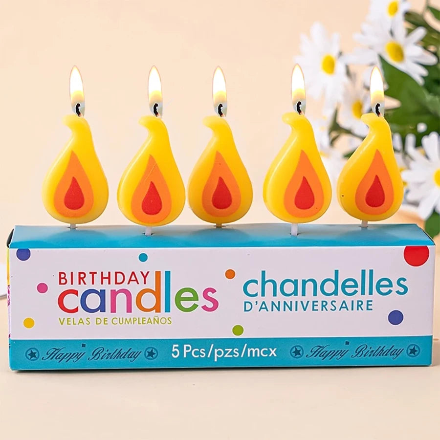 Vela de pastel con llama amarilla, vela de llama de dibujos animados retro, vela de cumpleaños, decoración navideña de celebridades de Internet