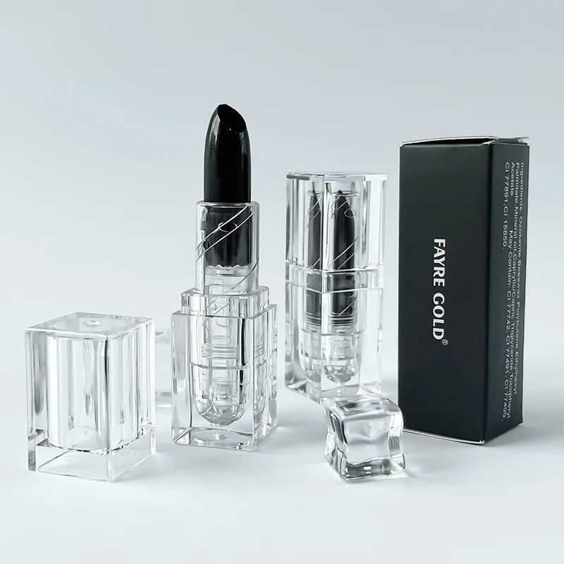 Rouge à lèvres pailleté waterproof, brillant à lèvres noir sexy, teinte brillante, cosmétiques, maquillage pour les lèvres d'Halloween