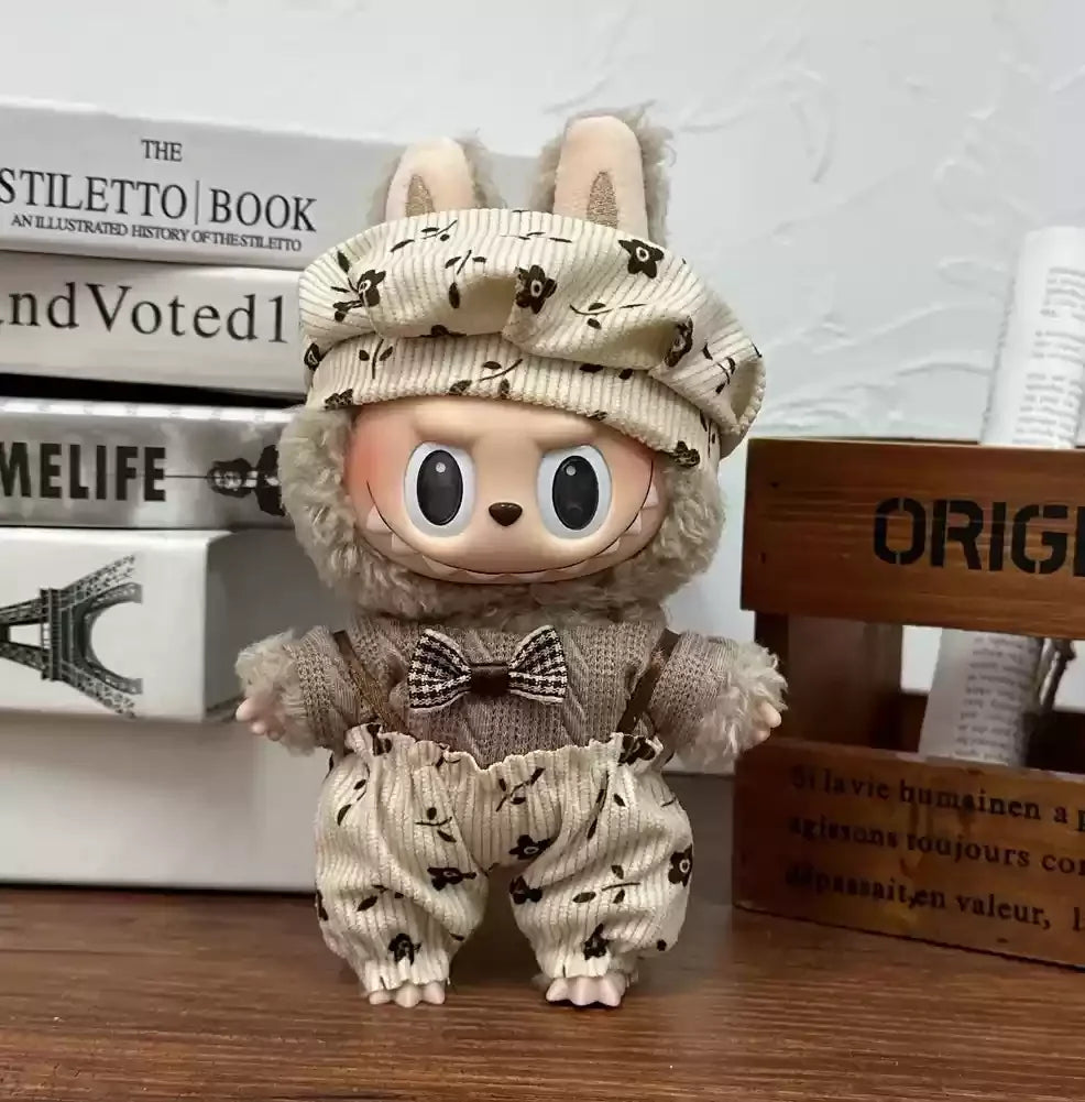 Mini peluche Labubu de 17 cm, ensemble de vêtements de styles variés, accessoires de tenue Labubu, vêtements de jeu tendance, vêtements Labubu, cadeau