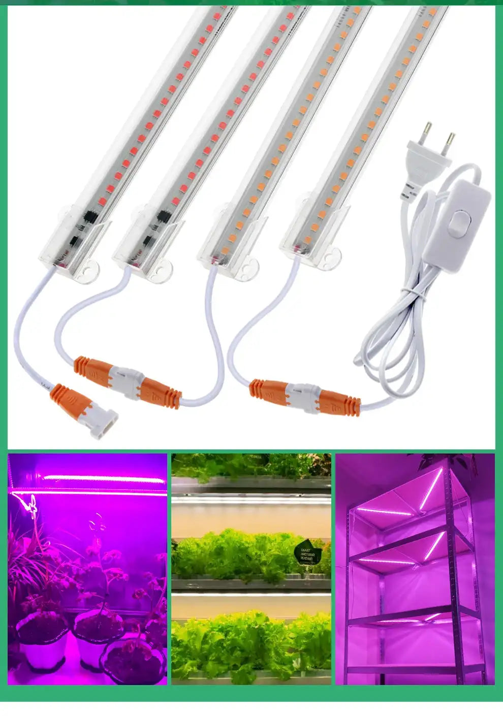 Grow Light 220V Full Spectrum LED Bar Light for Plants 50cm Phyto Lamp for Plant Veg Flowers Greenhouse Tent 4000K 380-780nm - Lootquake